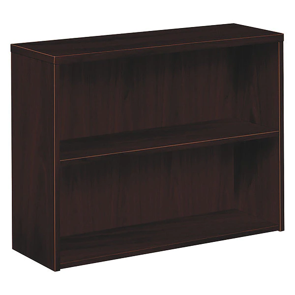 Hon Laminate Bookcase, Two-Shelf, 36w x 13-1/8d x 29-5/8h, Mahogany