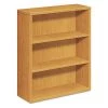 Hon Laminate Bookcase, Three-Shelf, 36w x 13-1/8d x 43-3/8h, Harvest