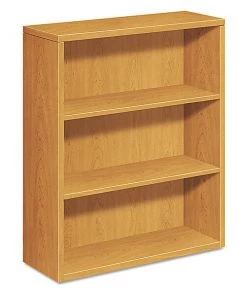 Hon Laminate Bookcase, Three-Shelf, 36w x 13-1/8d x 43-3/8h, Harvest
