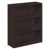 Hon Laminate Bookcase, 3-Shelf, 36w x 13-1/8d x 43-3/8h, Mahogany
