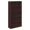 Hon Laminate Bookcase, Five-Shelf, 36w x 13-1/8d x 71h, Mahogany