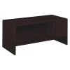 Hon Pedestal Desk, 66" W, 29.5" H, Mahogany, Woodgrain Laminate