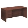 Hon Pedestal Desk, 66" W, 29.5" H, Mahogany, Woodgrain Laminate