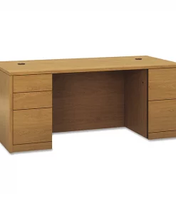 Hon Pedestal Desk, 72" W, 29.5" H, Harvest, Woodgrain Laminate