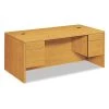Hon Pedestal Desk, 72" W, 29.5" H, Harvest, Woodgrain Laminate