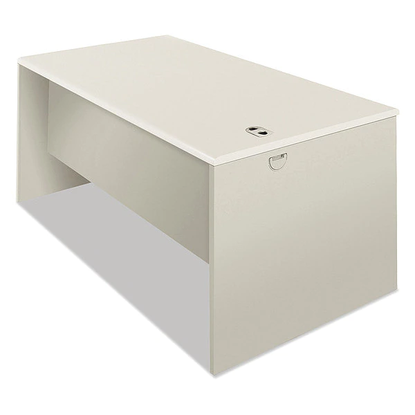 Desk Shell, 60" W, 30" H, Light Gray/Silver, Honeycomb-Core Steel