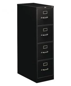 Hon 4 Drawer File Cabinet, Black, Letter