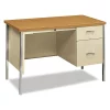 Hon Pedestal Desk, 45.25" W, 29.5" H, Harvest/Putty, Metal