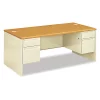 Hon Pedestal Desk, 72" W, 29.5" H, Harvest/Putty, Metal
