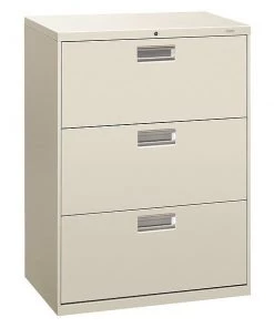Hon 30" W 3 Drawer File Cabinet, Light Gray, A4/Legal/Letter