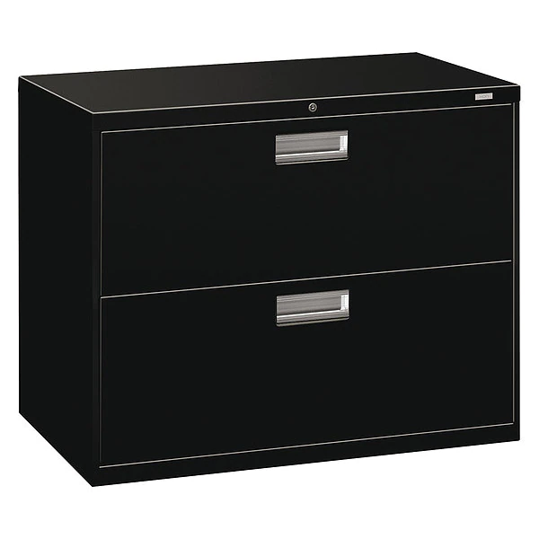 Hon 36" W 2 Drawer File Cabinet, Black, A4/Legal/Letter