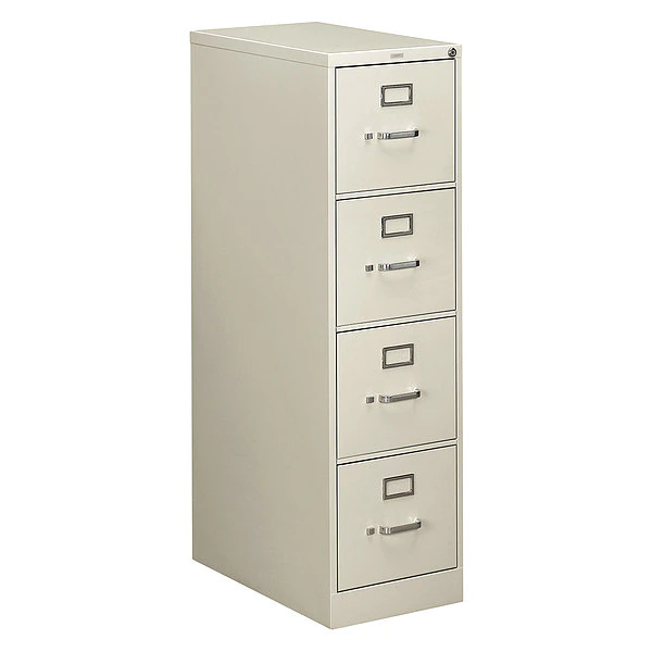 Hon 15" W 4 Drawer File Cabinet, Light Gray, Letter