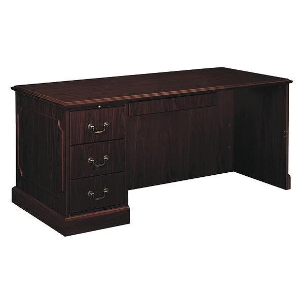 Hon Desk Return, 66" W, 29.5" H, Mahogany, Woodgrain Laminate