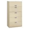 Hon 36" W 5 Drawer File Cabinet, Putty, A4/Legal/Letter