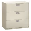 Hon 42" W 3 Drawer File Cabinet, Light Gray, A4/Legal/Letter