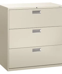 Hon 42" W 3 Drawer File Cabinet, Light Gray, A4/Legal/Letter