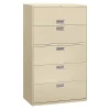 Hon 42" W 5 Drawer File Cabinet, Putty, A4/Legal/Letter