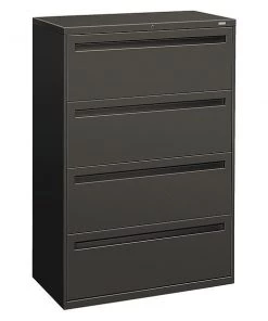 Hon 36" W 4 Drawer File Cabinet, Charcoal, A4/Legal/Letter