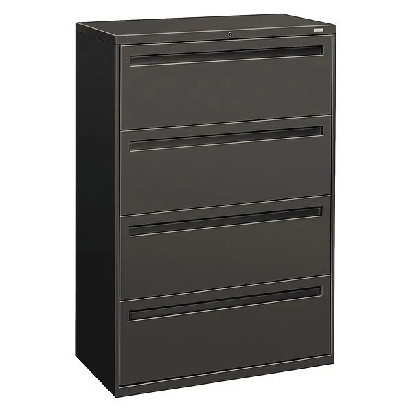 Hon 36" W 4 Drawer File Cabinet, Charcoal, A4/Legal/Letter