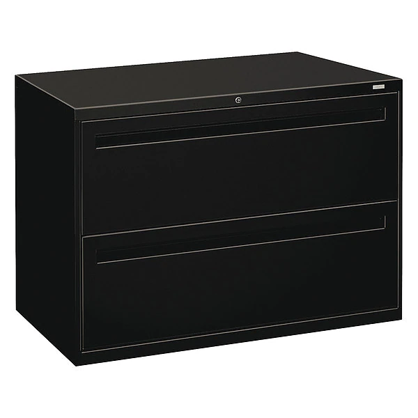 Hon 42" W 2 Drawer File Cabinet, Black, A4/Legal/Letter