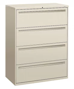 Hon 42" W 4 Drawer File Cabinet, Light Gray, A4/Legal/Letter