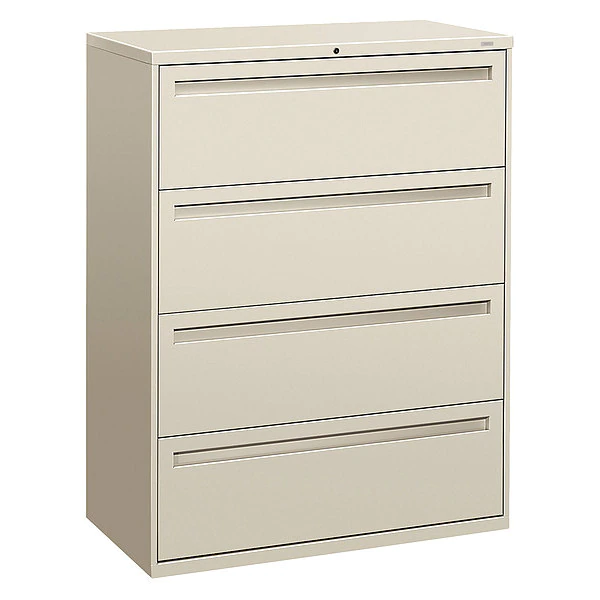 Hon 42" W 4 Drawer File Cabinet, Light Gray, A4/Legal/Letter