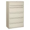 Hon 42" W 5 Drawer File Cabinet, Light Gray, A4/Legal/Letter