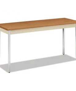 Hon Rectangle Utility Table, 60" X 20" X 29", Harvest/Putty Top, High-Pressure Laminate
