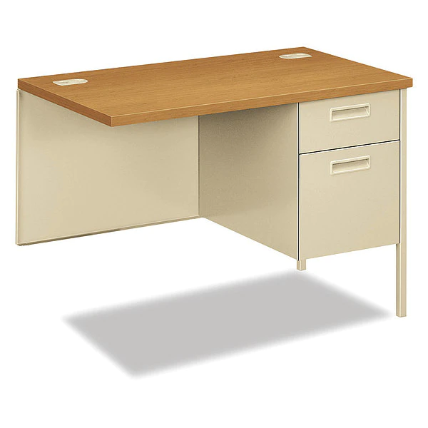 Hon Desk Return, 42" W, 29.5" H, Harvest/Putty, Metal