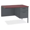 Hon Desk Return, 42" W, 29.5" H, Mahogany/Charcoal, Metal