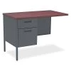 Hon Desk Return, 42" W, 29.5" H, Mahogany/Charcoal, Metal