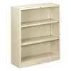 Hon Metal Bookcase, Three-Shelf, 34-1/2w x 12-5/8d x 41h, Putty