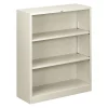 Hon Metal Bookcase, Three-Shelf, 34-1/2w x 12-5/8d x 41h, Light Gray
