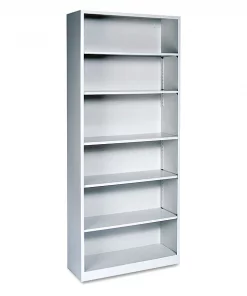 Hon Metal Bookcase, Six-Shelf, 34-1/2w x 12-5/8d x 81-1/8h, Light Gray