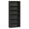Hon Metal Bookcase, Six-Shelf, 34-1/2w x 12-5/8d x 81-1/8h, Charcoal