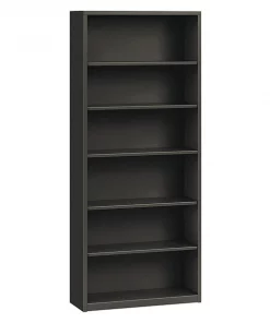 Hon Metal Bookcase, Six-Shelf, 34-1/2w x 12-5/8d x 81-1/8h, Charcoal