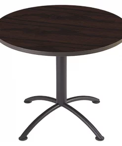 Iceberg Round Coffee Table, 29", Mahogany Top, Laminate