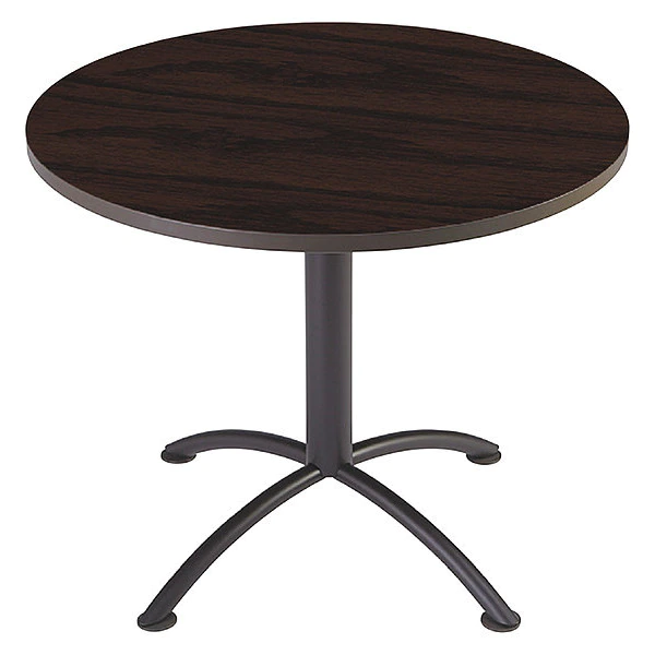 Iceberg Round Coffee Table, 29", Mahogany Top, Laminate