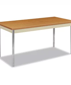 Hon Rectangle Utility Table, 60" X 30" X 29", Harvest/Putty Top, High-Pressure Laminate