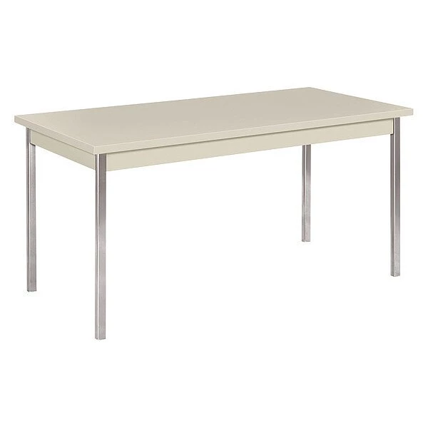 Hon Rectangle Utility Table, 60" X 30" X 29", Light Gray Top, High-Pressure Laminate