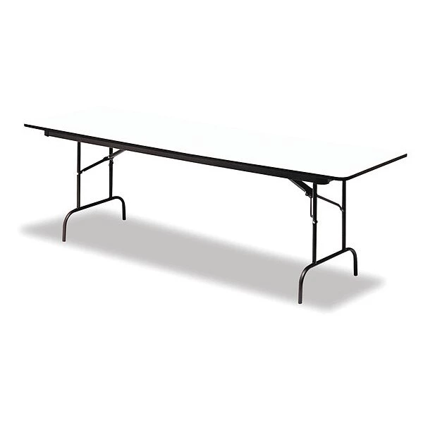 Iceberg Rectangle Folding Table, 60" W, 30" L, 29" H, Gray Top, Melamine