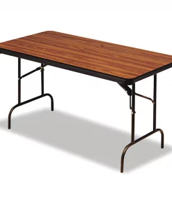 Iceberg Rectangle Folding Table, 96" W, 30" L, 29" H, Oak Top, Melamine
