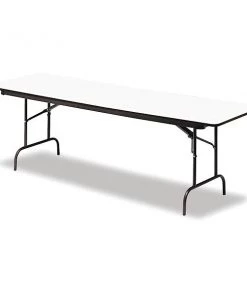 Iceberg Rectangle Folding Table, 96" W, 30" L, 29" H, Gray Top, Melamine