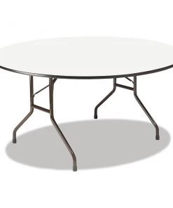 Iceberg Round Folding Table, 29" H, Gray Top, Melamine