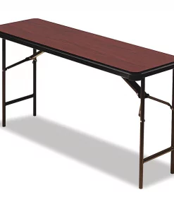 Iceberg Rectangle Folding Table, 60" W, 18" L, 29" H, Mahogany Top, Melamine