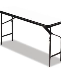 Iceberg Rectangle Folding Table, 72" W, 18" L, 29" H, Gray Top, Melamine