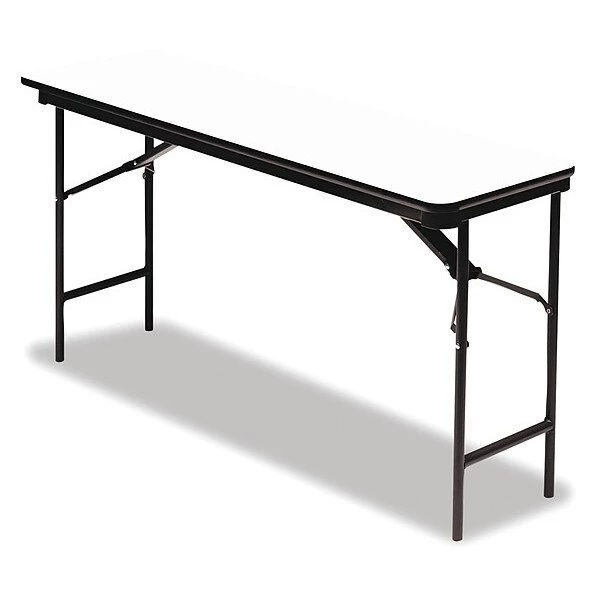 Iceberg Rectangle Folding Table, 72" W, 18" L, 29" H, Gray Top, Melamine
