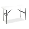 Iceberg Rectangle Folding Table, 48" W, 24" L, 29" H, Platinum Top, Blow-Molded High-Density Polyethylene