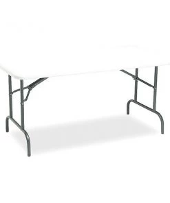 Iceberg Rectangle Folding Table, 60" W, 30" L, 29" H, Platinum Top, Blow-Molded High-Density Polyethylene
