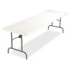 Iceberg Rectangle Folding Table, 96" W, 30" L, 29" H, Platinum Top, Blow-Molded High-Density Polyethylene